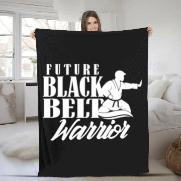 Discover Future Black Belt Warrior MMA Belts Martial Arts Fleece Blankets