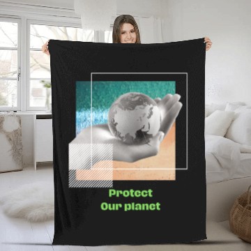 Discover Protect our planet Fleece Blankets