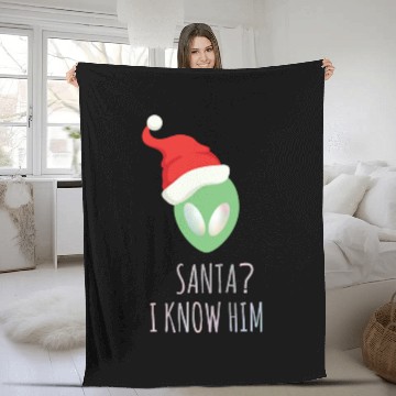 Discover Santa? I know him. Merry Christmas. Happy New Year Fleece Blankets