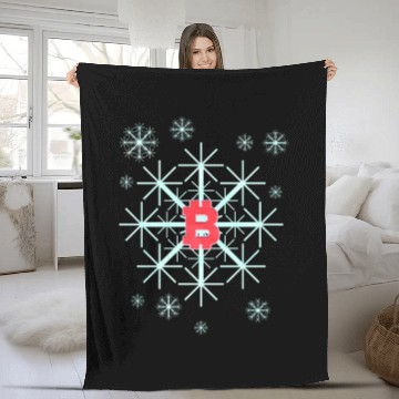 Discover Snowflake In Winter On Christmas With Bitcoin Fleece Blankets