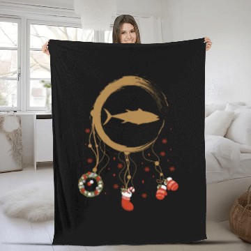 Discover Winter dreamcatcher Christmas Tuna Fleece Blankets