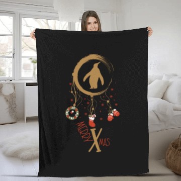 Discover Winter dreamcatcher Christmas Penguin Fleece Blankets