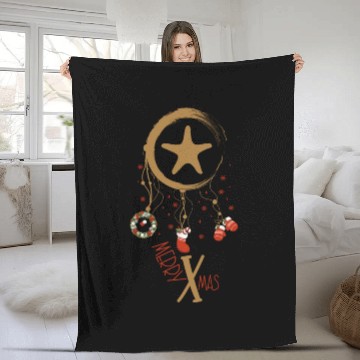 Discover Winter dreamcatcher Christmas Starfish Fleece Blankets