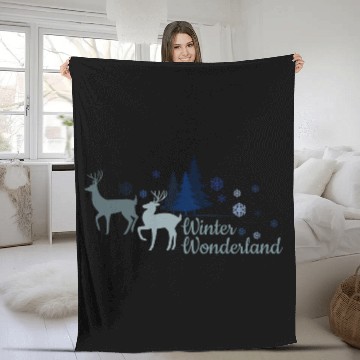 Discover Let's meet in winter wonderland Fleece Blankets