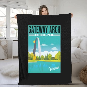 Discover Gateway Arch National Park Missouri, St Louis Fleece Blankets