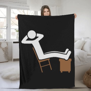 Discover Chill man chair icon Fleece Blankets