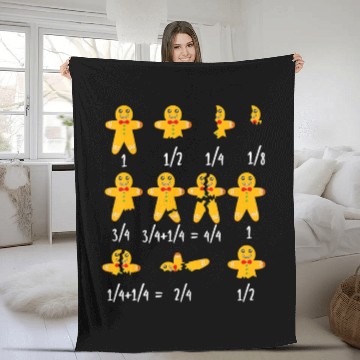 Discover Math Christmas Fleece Blankets Teachers, Fractions Gingerbre