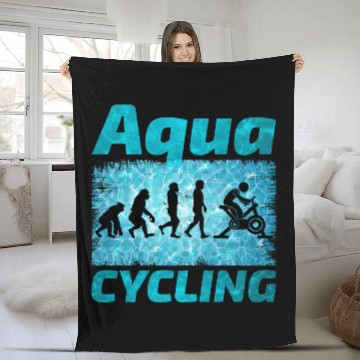 Discover Aqua Cycling Swimming Pool Fitness Evolution Fleece Blankets