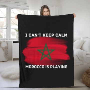 Discover i can't keep calm morocco is playing Fleece Blankets