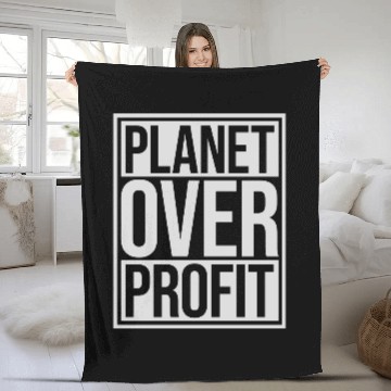 Discover planet over profit quote Fleece Blankets