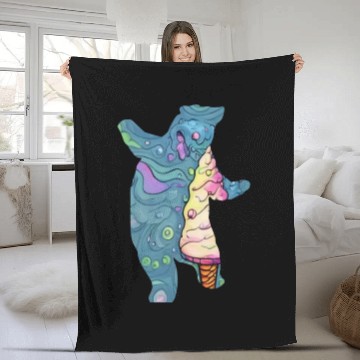 Discover ice cream bear Fleece Blankets