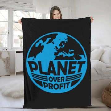 Discover planet over profit quote Fleece Blankets