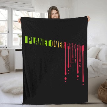 Discover planet over profit quote Fleece Blankets