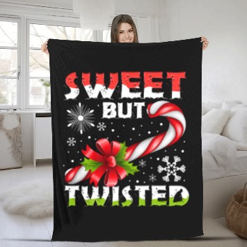 Discover Candy Cane Sweet But Twisted Funny Christmas Fleece Blankets