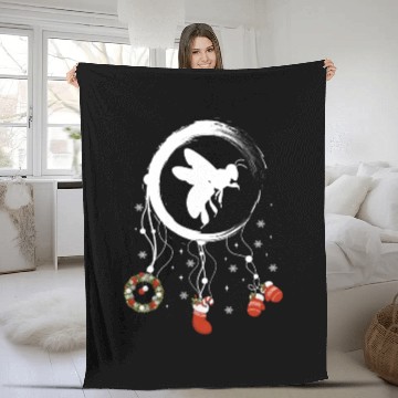 Discover Winter dreamcatcher Christmas Bee Fleece Blankets