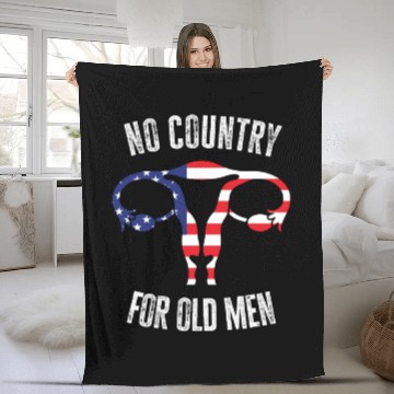 Discover No Country For Old Men Floral Uterus Feminist Fleece Blankets