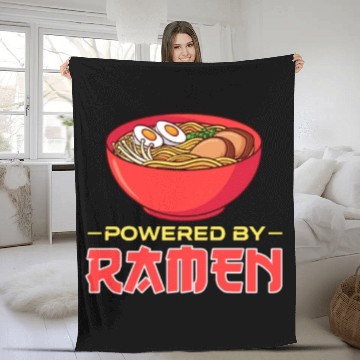 Discover Powered By Ramen Fleece Blankets