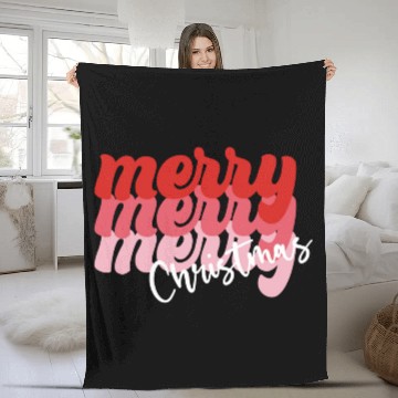 Discover Merry Merry Merry Christmas Gift, Christmas Gift Fleece Blankets