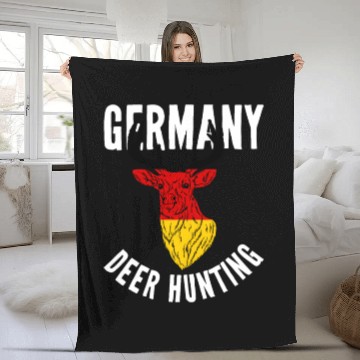 Discover Germany Deer Hunting Buck Stag German Hunter Fleece Blankets