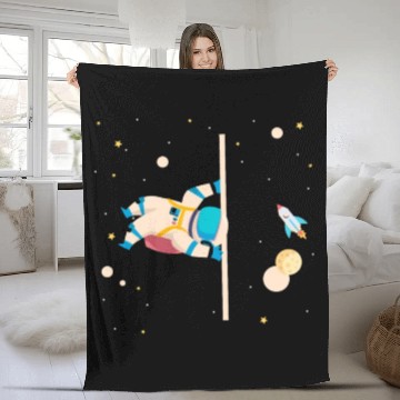 Discover Calisthenics Astronaut Fitness Workout Exercise Fleece Blankets