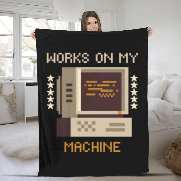 Discover Works On My Machine, Best Software Developer quote Fleece Blankets