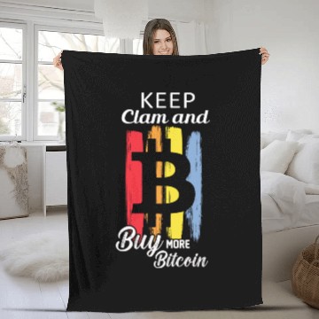 Discover keep calm and buy more bitcoin Fleece Blankets
