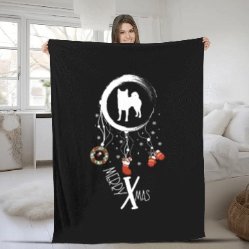 Discover dog dreamcatcher Christmas Shiba Inu Fleece Blankets
