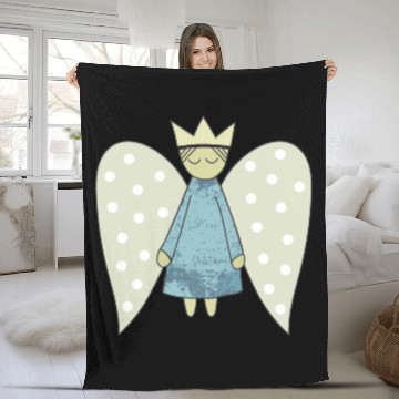 Discover The Flight of the Christmas Angel Fleece Blankets