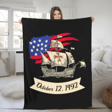 Discover Columbus Day 1492 Fleece Blankets