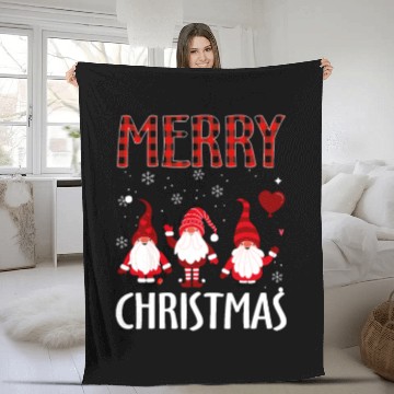 Discover Merry Christmas Gnomes Fleece Blankets