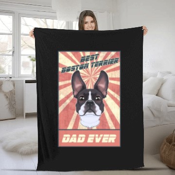 Discover Best Boston Terrier Dad Ever I Boston Terrier Fleece Blankets