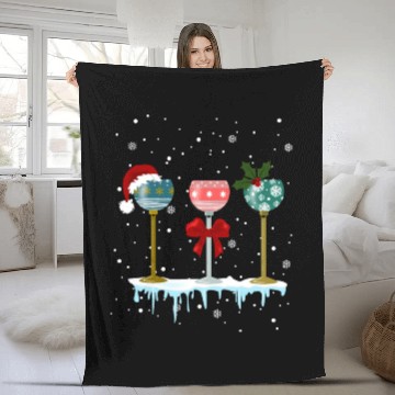 Discover Cheers to Christmas_Christmas Glas Fleece Blankets