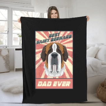 Discover Best Saint Bernard Dad Ever I Saint Bernard Lover Fleece Blankets