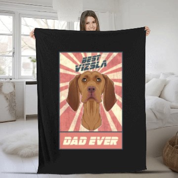 Discover Best Vizsla Dad Ever I Vizsla Lover Fleece Blankets