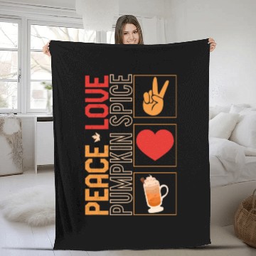 Discover Thanksgiving Fleece Blankets, Peace Love Pumpkin Spice Fleece Blankets,