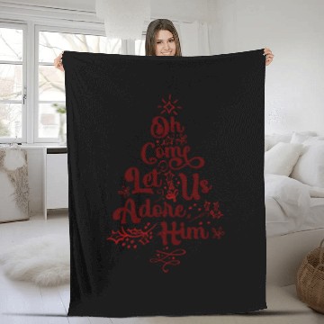 Discover Oh Come Let Us Adore Him Religious Jesus Fleece Blankets