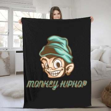 Discover Green Monkey Hiphop Fleece Blankets