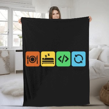 Discover Eat, Sleep, Code, Repeat | Software Engineer Fleece Blankets