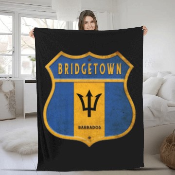 Discover Bridgetown Barbados coat of arms flag design Fleece Blankets