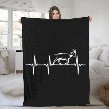 Discover Goat Heartbeat Goat Farm Goat Farmer Goat Fleece Blankets