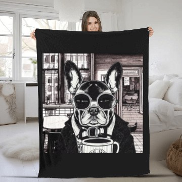 Discover I love dog and coffee Fleece Blankets