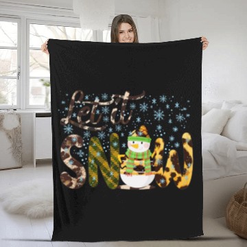 Discover Christmas Snowman, Let it snow , Snowman gift Fleece Blankets