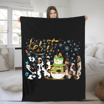 Discover Christmas Snowman, Let it snow , Snowman gift Fleece Blankets