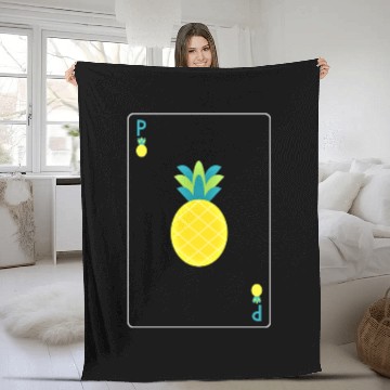 Discover Open Faced Chinese Poker Pineapple Fleece Blankets