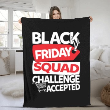 Discover Black Friday Squad Challenge Accepted Fleece Blankets