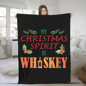 Discover Christmas Spirit Whiskey Fleece Blankets