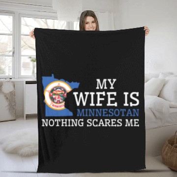 Discover Nothing Scares Me Minnesotan Wife Minnesota Fleece Blankets