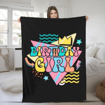 Discover Colorful Birthday Girl Pastel Fleece Blankets