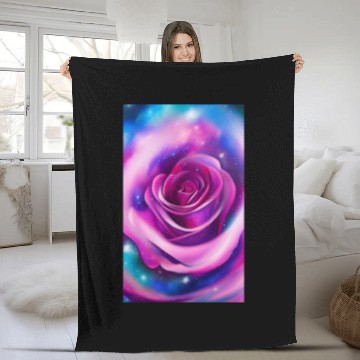 Discover Galaxy rose Fleece Blankets