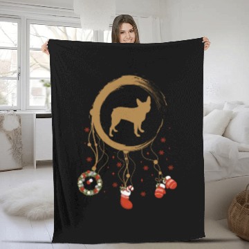 Discover dog dreamcatcher Christmas Boston Terrier Fleece Blankets